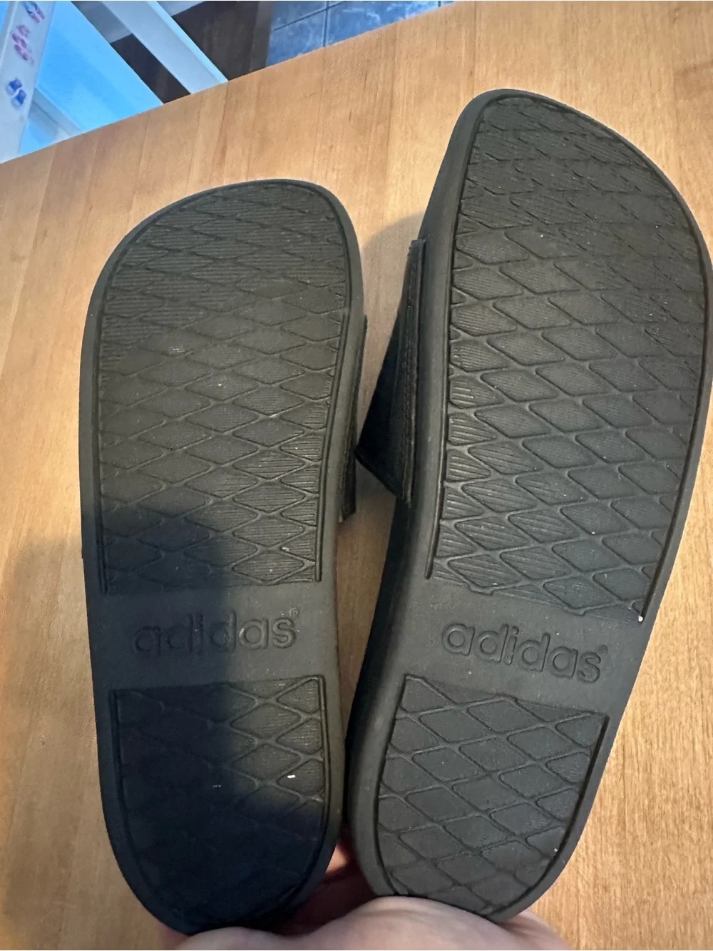 adidas Black Men's Slide Sandals with Textured Strap